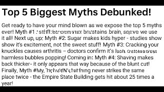 Top 5 Biggest Myths Debunked