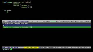 Clojure thread first macro completion.