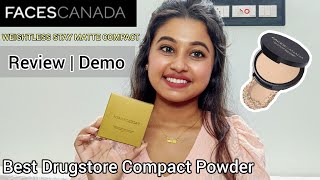 Faces Canada Weightless Stay Matte Compact Powder Review, Demo \u0026 Swatches | 04 Sand