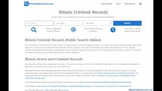 Illinois Criminal Records (Public Search Online)