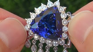 GIA Estate 15.47 ct FLAWLESS Natural Tanzanite Diamond 18k Gold Vintage Ring GEM - A131625