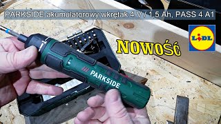 PARKSIDE akumulatorowy wkrętak 4 V / 1,5 Ah, PASS 4 A1, zestaw bitów