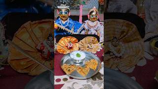 🤍 Methi ka Parantha with Dahi Ka Bhog Mere Pyare Radha Krishn Ko 🤍 #radha #krishna #shorts #bhog