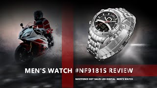 Multifunctional LED Digital watch UNBOXING REVIEW NF9181s丨NAVIFORCE the hot sales men watch