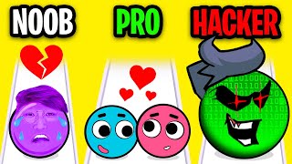 NOOB vs PRO vs HACKER In LOVE BALLS!? (ALL LEVELS!)