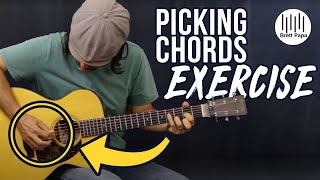 Picking Chords With Moving Bass Notes - Acoustic Guitar Lesson - Exercise