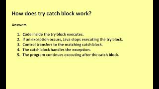 How does try catch block work? | Interview questions of java
