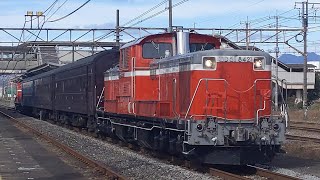 【DD51PPのDLレトロ八高号！】JR東日本 DD51 842号機+旧客3B+DD51 895号機 9222レ DLレトロ八高号 小川町行 倉賀野駅通過！[2023.11.11(土)]