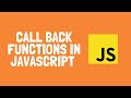 How to use Callback functions in JavaScript