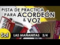 Las Mañanitas - Pista para practicar Acordeón y voz - Karaoke - [Sol]