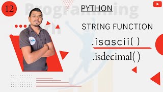 string isascii function|string isdecimal function in python(Hindi) #string #isascii #avitsupaul