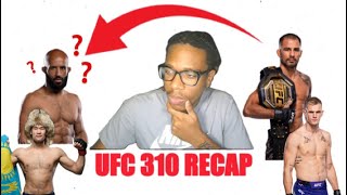 UFC 310 Full Fight Card Recap.