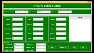 Grocery Billing System using Python Demo