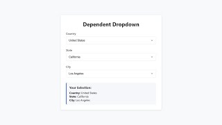 📌 Dependent Dropdown Using HTML, CSS, and JavaScript