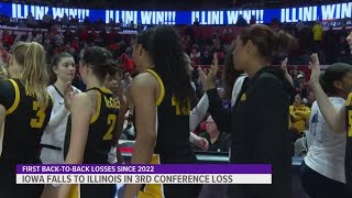 Turnovers plague No. 23 Iowa in 62-57 loss to Illinois