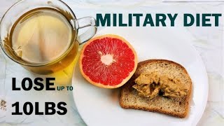 MILITARY DIET | LOSE UP TO 10 LBS IN 3 DAYS | FOOD SUBSTITUTIONS & VEGAN OPTIONS | GROCERY LISTS