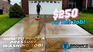 $250 For This Driveway! How to price out a Driveway Pressure Washing Job! #subscribe