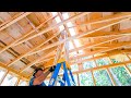 From Logs to Cabin Roof. Wet, Heavy, Green Lumber Chainsaw Building. #101