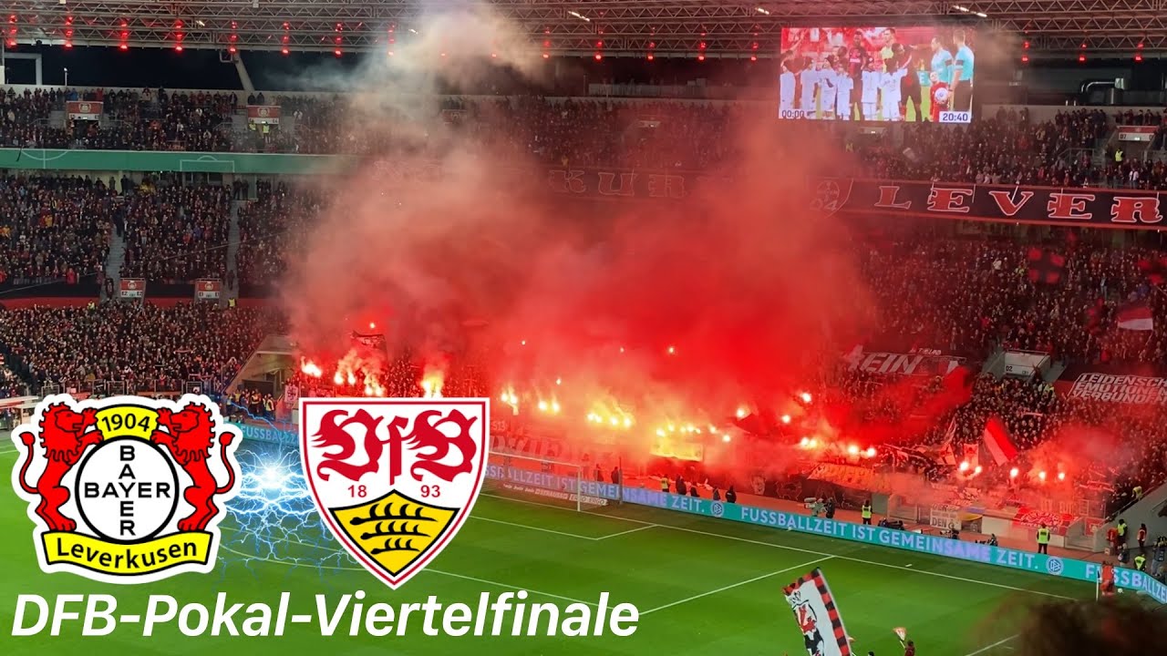 Bayer 04 Leverkusen Vs. VFB Stuttgart | Große Pyroshow, Spektakuläres ...