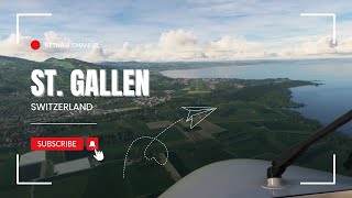 Landing in St. Gallen Switzerland | LSZR St. Gallen Altenrhein Airport #switzerland #swiss #fs2024