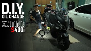 HOW TO KYMCO XCITING S400 OIL CHANGE