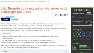 Web Security Academy | Prototype Pollution | 9 - Remote Code Execution Via Server-Side Prototype