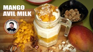 Mango Aval Milk Recipe in Malayalam | അവിൽ മിൽക്ക് | How to make Avil Milk Recipe | Avil Milk Shake