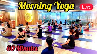 1 Hrs Morning Yoga For Beginners Full Live Session 2025 #yogasouvik #morningyoga