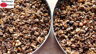 Stovetop Granola Recipe (No Oven) - Healthy Oats Chia Seed Granola - Oats Recipes For Weight Loss