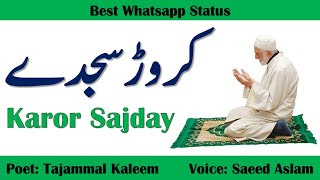 Poetry Karor Sajday By Saeed Aslam | Punjabi Poetry Whatsapp Status 2020