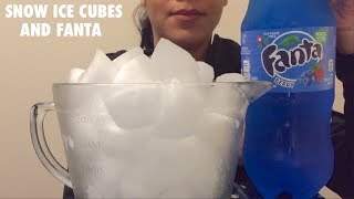 ASMR SNOW ICE CUBES AND BERRY FANTA