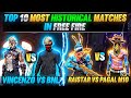 TOP 10 MOST HISTORICAL MATCHES IN FREE FIRE | SMOOTH 444 VS WHITE 444 🔥 | CLASH OF GODS FREE FIRE 👿