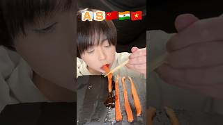 いろんな味のサーモン食べ比べ🍣　#salman #asmr #shorts