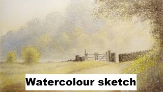 Quick Watercolour Landscape sketch using White nights watercolour