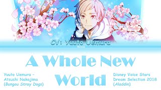 Atsushi Nakajima (CV: Yūto Uemura) - WHOLE NEW WORLD - Bungo Stray Dogs Color Coded Lyrics