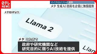 【メタ】「生成AI」技術を企業に無償提供へ