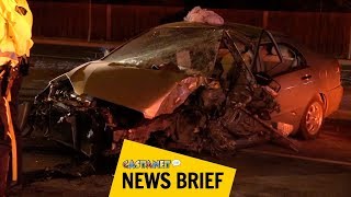 Car crumpled in crash