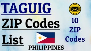 TAGUIG ZIP Code s || TAGUIG PHILIPPINES || 10 ZIP Codes.