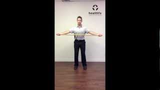 Standing Bent over Thoracic Rotation with Dowel for Spinal Mobility