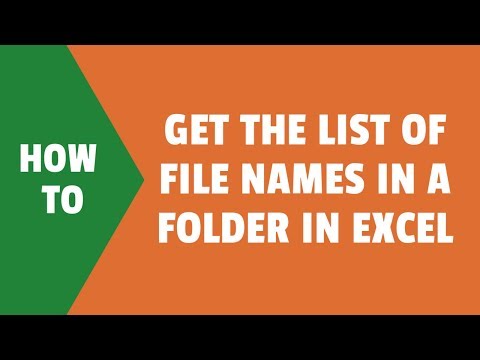 How to Get the List of File Names in a Folder in Excel (without VBA)