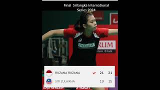 Ruzana Juara Lining Sri Langka Internasional Series 2024