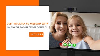 j5create USB™ 4K ULTRA HD Webcam with 5x Digital Zoom Remote Control | Model: JVCU435