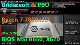 Ryzen 7 7800x3D Undervolt CPU \u0026 PBO New MSI BIOS, settings