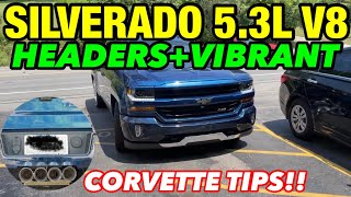 2017 Chevy Silverado Z/71 5.3L V8  EXHAUST w/ LONG TUBE HEADERS & VIBRANT RESONATORS!