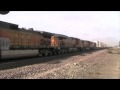 BNSF Intermodal and Coil Train Meet in Escalon, CA