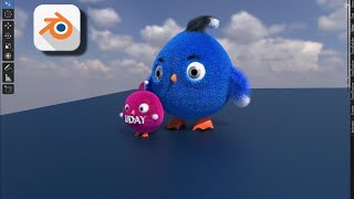 Create Fur Doll in blender | Blender cute bird modeling #blender