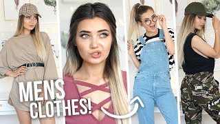 I BOUGHT OUTFITS FROM THE MENS SECTION ONLY CHALLENGE!