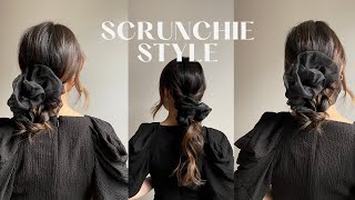 3 EASY \u0026 SIMPLE OVERSIZED SCRUNCHIE HAIRSTYLES