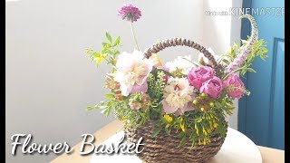 [Flower class] Natural flower basket _ with tomato  프렌치 플라워 바스켓 꽃바구니