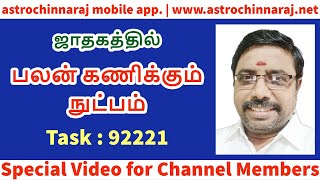 ஜாதகத்தில் பலன் எடுக்கும் நுட்பம் | Astrology Task 92221| DINDIGUL P.CHINNARAJ ASTROLOGER INDIA